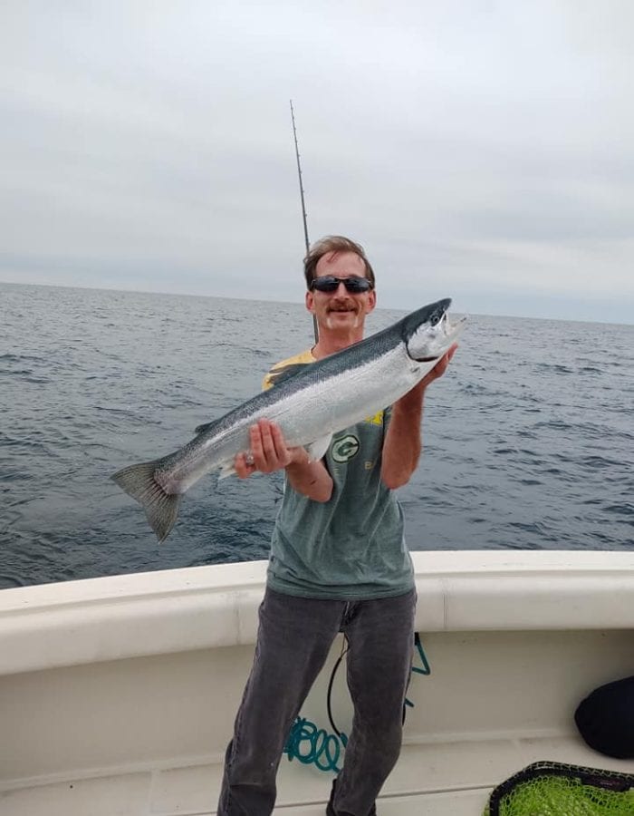 rainbow trout lake michigan caught