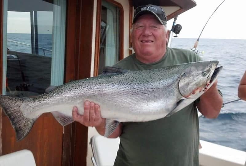 giant salmon lake michigan