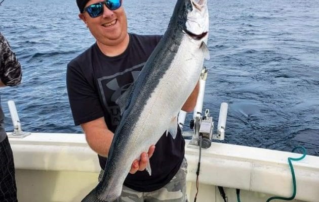 caught king salmon lake michigan